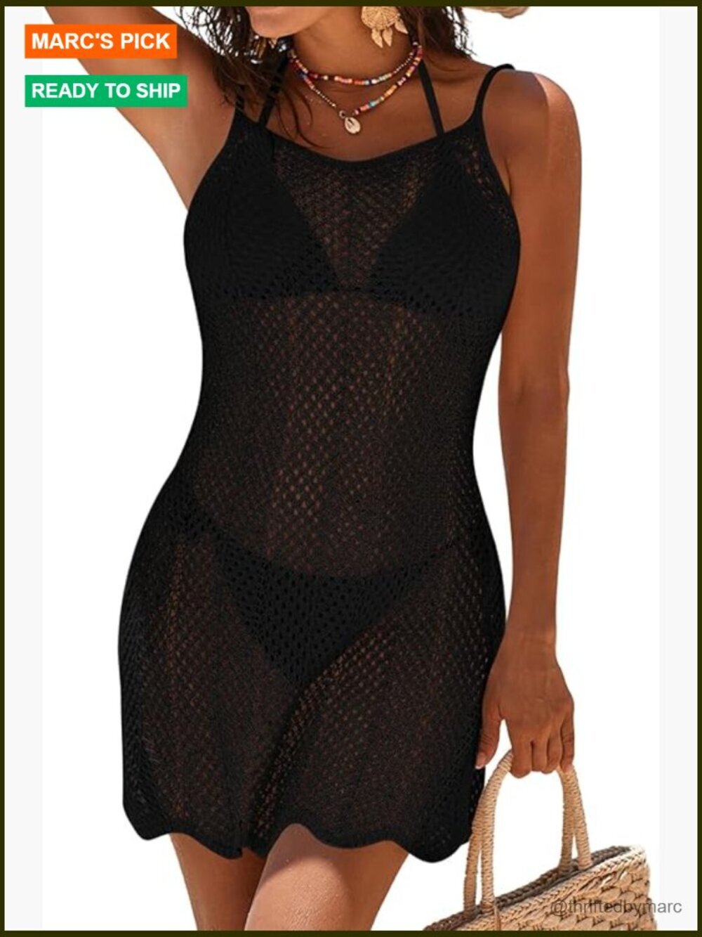Crochet Swimsuit Cover Up Beach Bathing Suit Tank Dress
